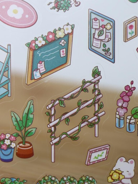 Наклейки+пинцет для творчества румбокс &quot;Цветочный магазин&quot;, голубые (16*20 см) 