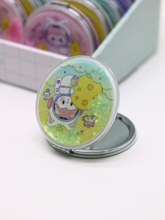 Зеркало шейкер раскладное &quot;Spacely&quot;, желтое, 7*7 см 