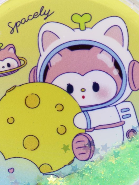 Зеркало шейкер раскладное &quot;Spacely&quot;, желтое, 7*7 см 