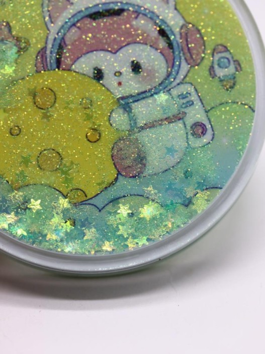 Зеркало шейкер раскладное &quot;Spacely&quot;, желтое, 7*7 см 