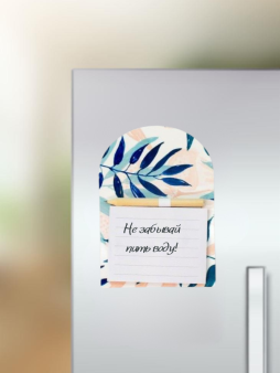 Магнитный блок для записей с карандашом «Leaves», white, 10х14 см