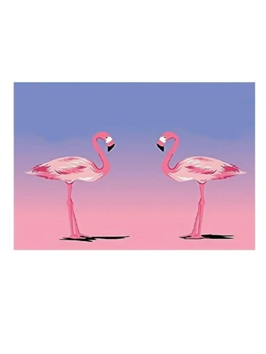 Алмазная мозаика без подрамника &quot;Два розовых фламинго&quot;, 15х20 см 
