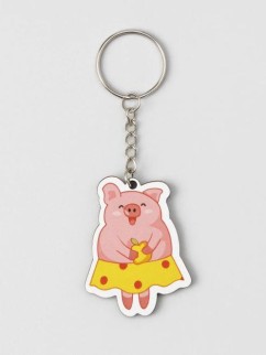 Брелок ECO из дерева «Piggy skirt»
