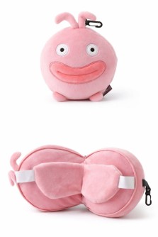 Мягкая игрушка-подушка с маской для сна "Монстр", розовая (15*15*10см)