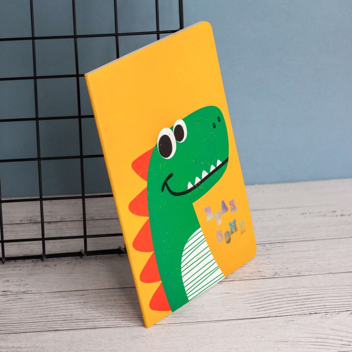 Тетрадь (A5) "Cool game dino", yellow (13.5*20.5) 