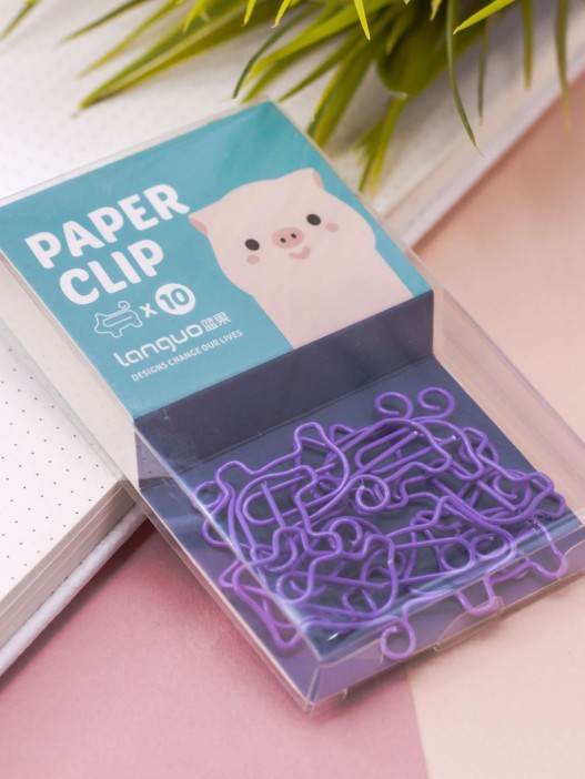 Закладка - скрепка &quot;Animal pig&quot;, purple 