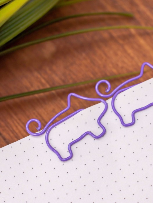 Закладка - скрепка &quot;Animal pig&quot;, purple 