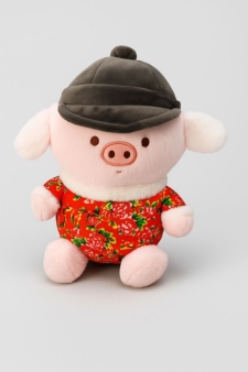 Мягкая игрушка "Зимняя свинья", красная, 23 см