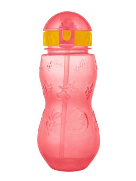 Бутылка &quot;Fruit&quot; с трубочкой, pink (400 ml) 