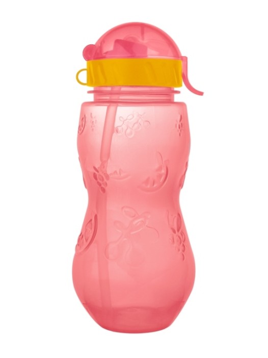 Бутылка &quot;Fruit&quot; с трубочкой, pink (400 ml) 