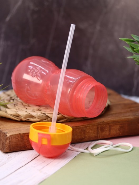 Бутылка &quot;Fruit&quot; с трубочкой, pink (400 ml) 