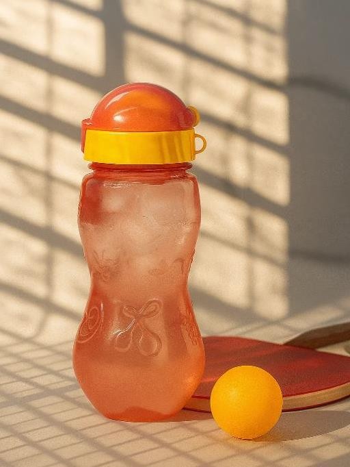 Бутылка &quot;Fruit&quot; с трубочкой, pink (400 ml) 