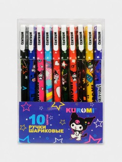 Набор цветных шариковых ручек 10 цв. "Kuromi", 0.7 мм