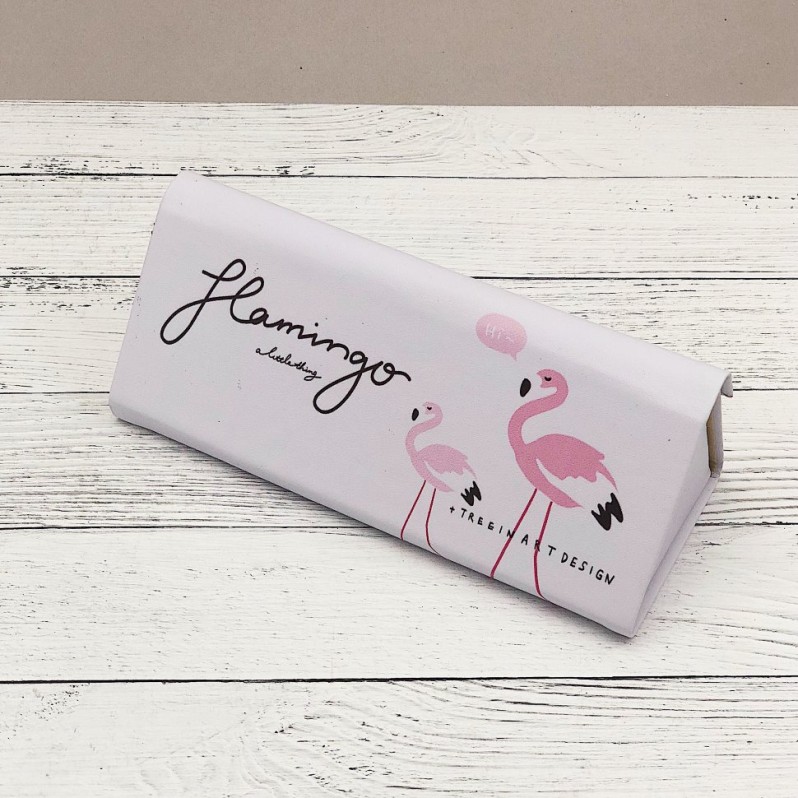 Чехол для очков &quot;Flamingo day&quot; white 