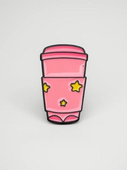 Значок металлический iLikeGift "Pink coffee"