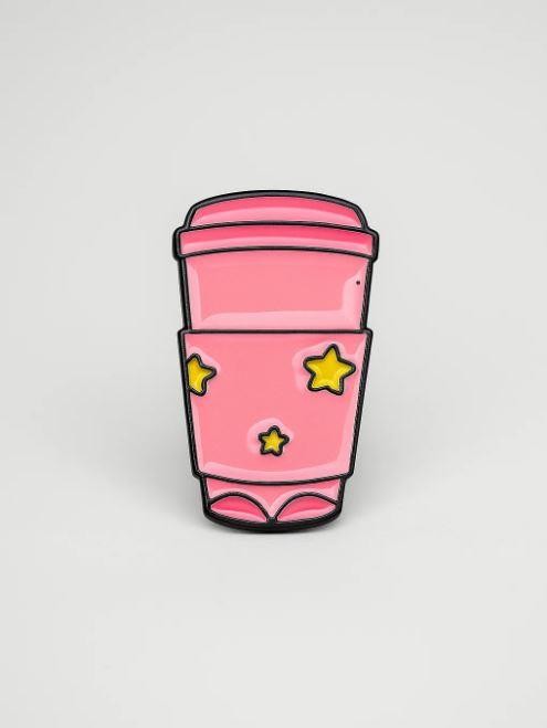 Значок металлический iLikeGift "Pink coffee" 