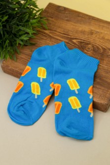 Носки женские "Ice cream", синий, р. 35-40