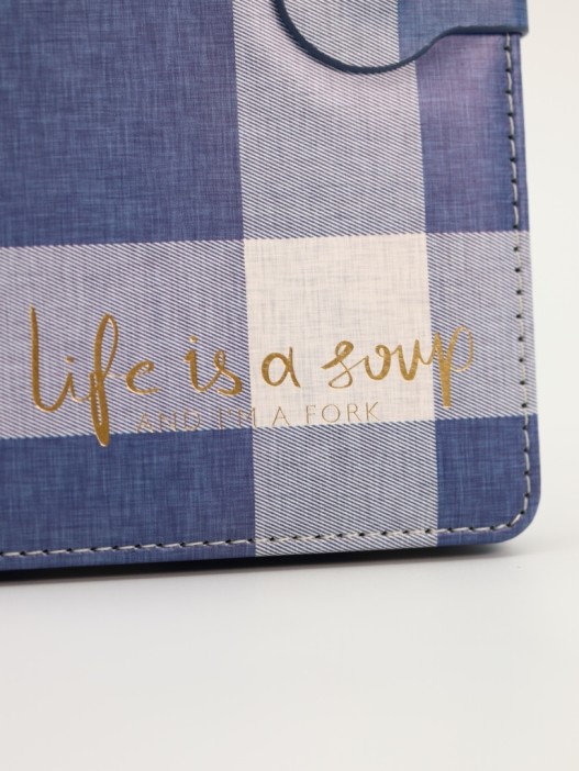 Блокнот (B6) &quot;Life is a joy, plaid&quot;,blue (18.5*13) 