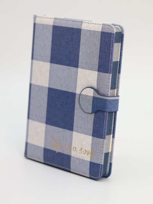 Блокнот (B6) &quot;Life is a joy, plaid&quot;,blue (18.5*13) 