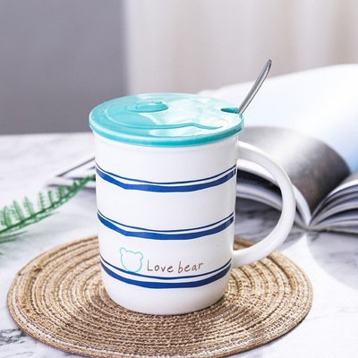 hd408 Кружка "Love bear", blue (350ml)