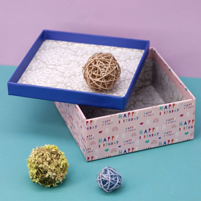 Подарочная коробка «Happy birthday», 15*15*6.5 