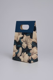 Пакет подарочный «Delicate flowers», green (12*20*6)