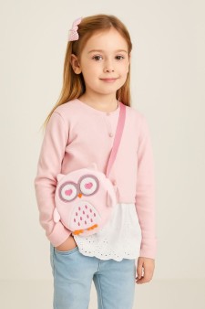 Сумочка плюшевая "Pink owl", pink (15,5*16 см)