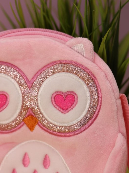 Сумочка плюшевая &quot;Pink owl&quot;, pink (15,5*16 см) 