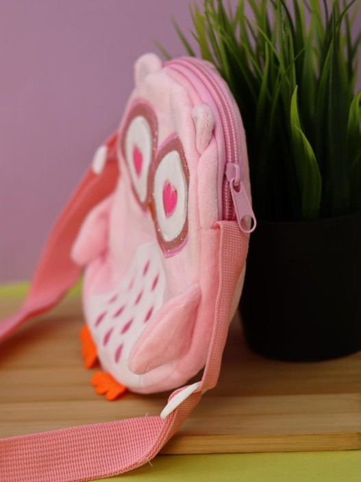 Сумочка плюшевая &quot;Pink owl&quot;, pink (15,5*16 см) 