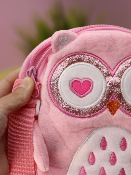 Сумочка плюшевая &quot;Pink owl&quot;, pink (15,5*16 см) 