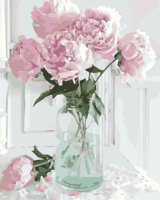 Картина по номерам Розовые пионы 