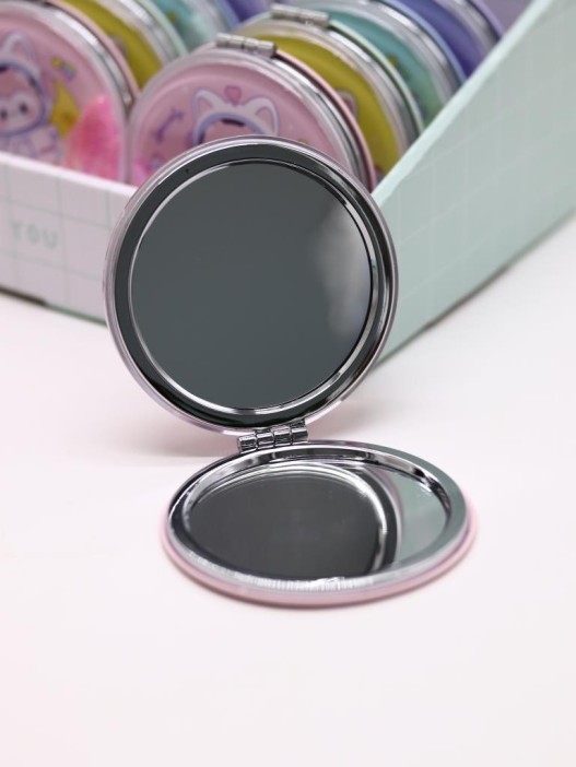 Зеркало шейкер раскладное &quot;Spacely&quot;, розовое, 7*7 см 