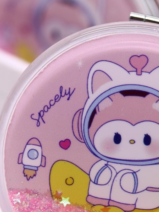 Зеркало шейкер раскладное &quot;Spacely&quot;, розовое, 7*7 см 