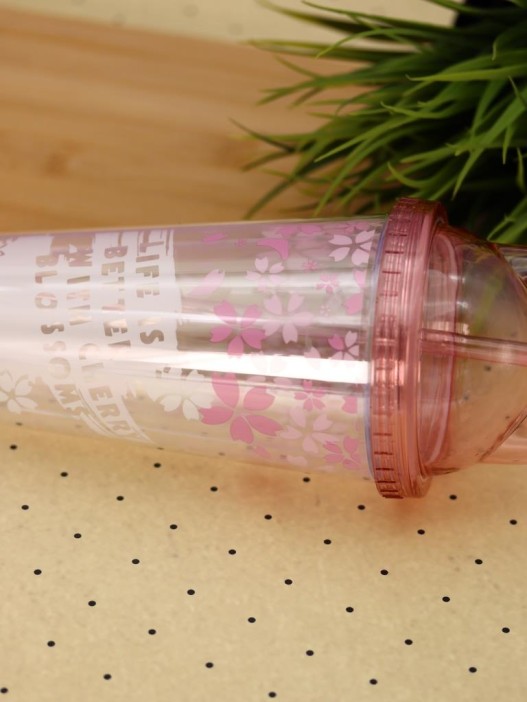 Тамблер iLikeGift "Flowers are light", pink (380 мл) 