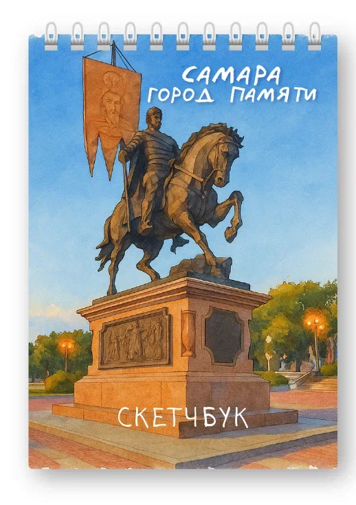 Скетчбук «Самара город памяти», 14х20 см, плотность 100 гр 