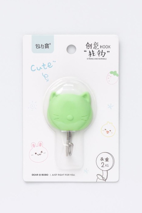 Крючок на липучке «Kitty», green 