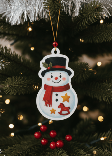 Подвеска новогодняя из дерева iLikeGift &quot;Снеговик&quot;