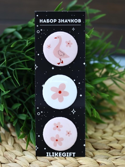 Набор значков 3 шт. iLikeGift &quot;Goose&quot; 