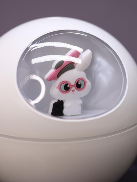 Настольный увлажнитель воздуха - ночник &quot;Bunny in pink glasses&quot;, white, (портативный, USB) 