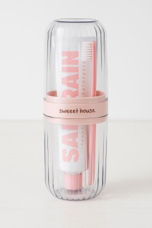 Контейнер для зубных щеток / кистей "Sweet house", pink