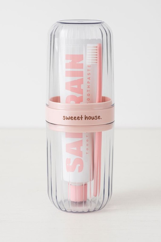 Контейнер для зубных щеток / кистей "Sweet house", pink 