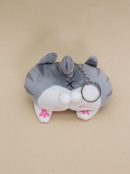Плюшевый брелок "Kitty back", grey (9 см) 