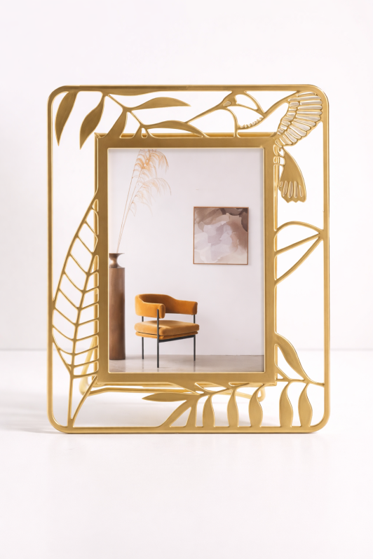 Фоторамка «Golden leaves», золотая, металл (21*16.3 см) 