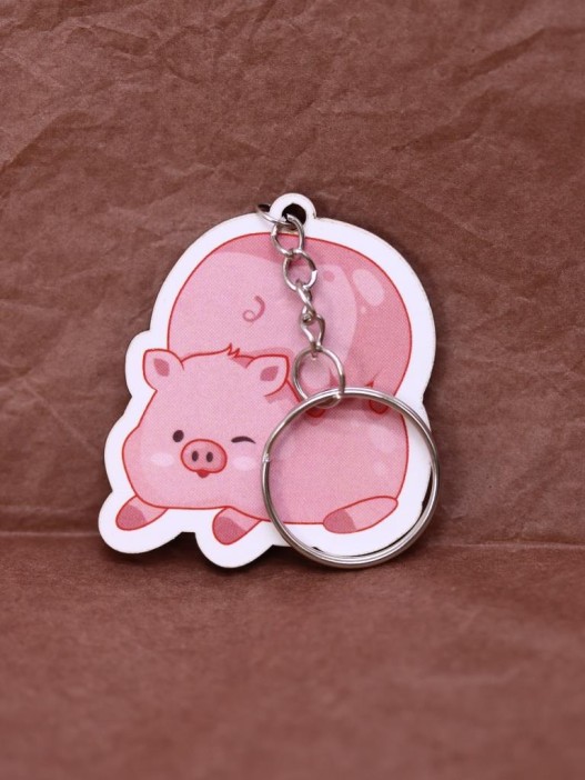 Брелок ECO из дерева «Two pig» 