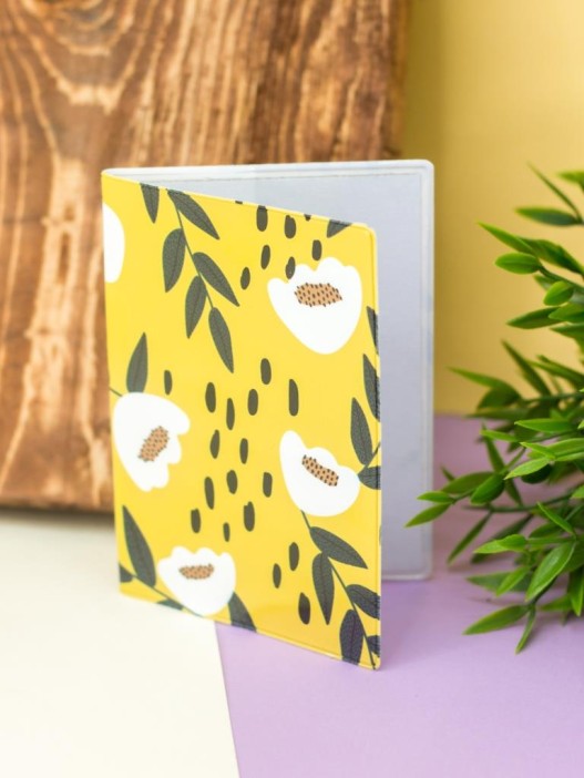 ОБЛОЖКА ДЛЯ ПАСПОРТА "White flowers", плотность 600 мкм 