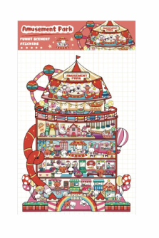 Наклейки+пинцет для творчества румбокс "Парк с аттракционами", красный (18*29,5 см)