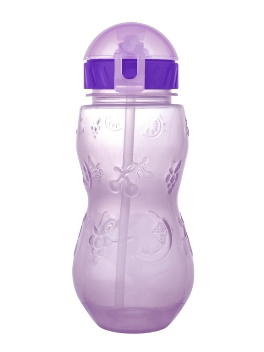 Бутылка &quot;Fruit&quot; с трубочкой,  purple (400 ml) 