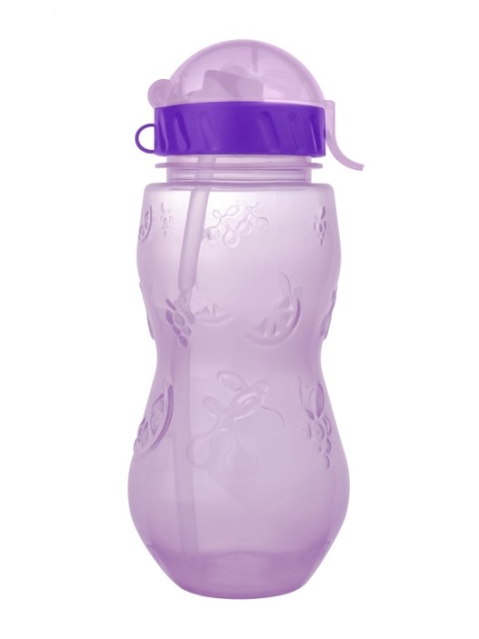 Бутылка &quot;Fruit&quot; с трубочкой,  purple (400 ml) 