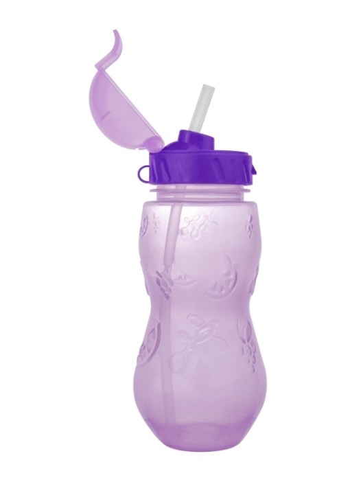 Бутылка &quot;Fruit&quot; с трубочкой,  purple (400 ml) 