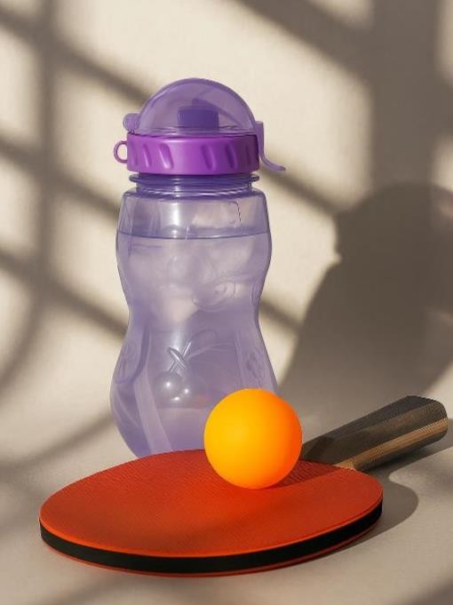 Бутылка &quot;Fruit&quot; с трубочкой,  purple (400 ml) 